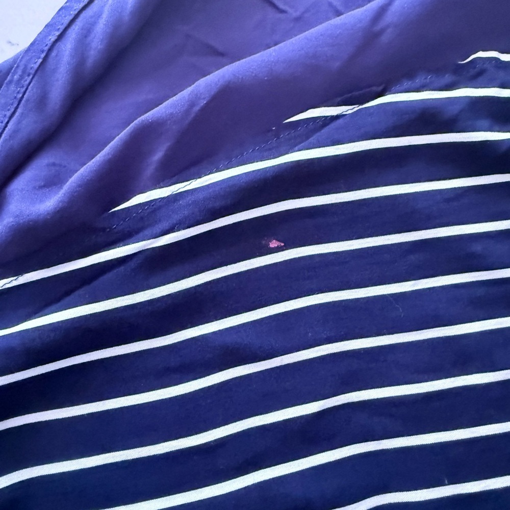 BloomChic Navy and White Striped Maxi Shirt Dress - Picture 11 of 11